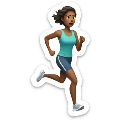 African American woman unhappy running sticker