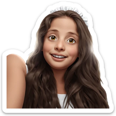 smiling maid with long hair sticker