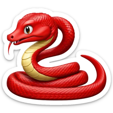 Red snake making disgusted face sticker