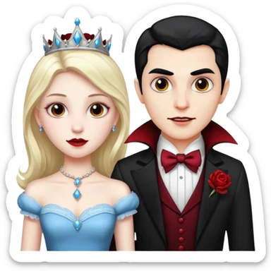 A vampire man and a princess sticker