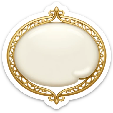 A white thought bubble with elegant golden details and accents sticker
