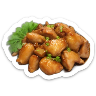 chicken pork adobo dish on a white plate sticker