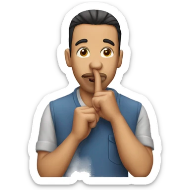 man finger on lips sticker