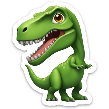 A trex holding a dinosaur  sticker
