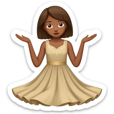Fainting black girl brown hair  sticker