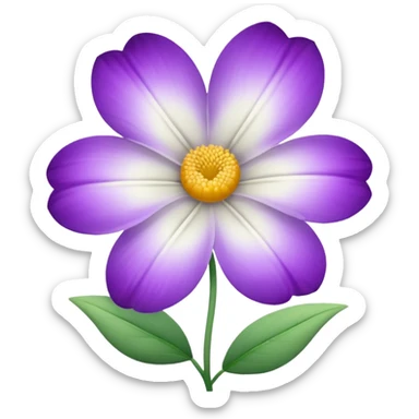 White flower and a purple flower separate  sticker
