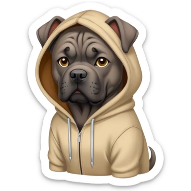 Cane corso wearing hoodie sticker