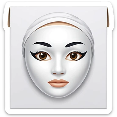 a beauty product box of skincare white mask pack sticker