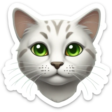 this exact cat but green eyes sticker