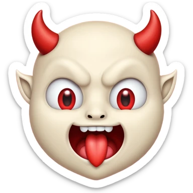 Devil's face? With heart-shaped eyes. An open, drooling mouth. sticker