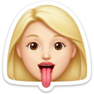 Happy face licking lips sticker