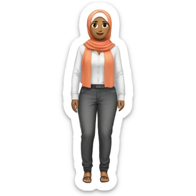 hijab woman,trousers,shirt, full body sticker