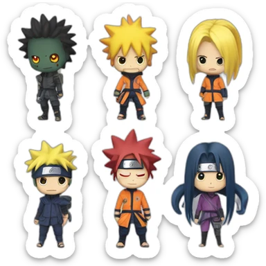 la fusion entre un kraken mignon et naruto sticker