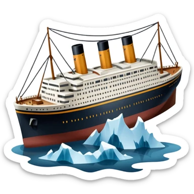 Make the Titanic sinking in the front In splits In the middle sticker