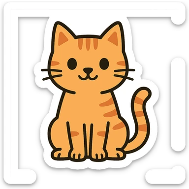 flat toon style cat sticker