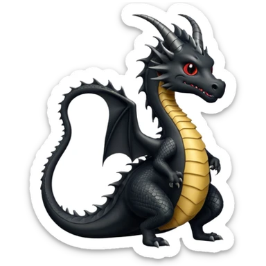 Black dragon with spade shaped tip of tail sticker