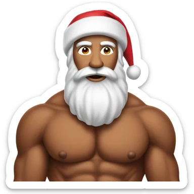 santa muscles sticker