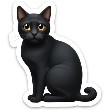 gato negro con manchas blancas sticker