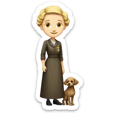 marie curie with little dother irene standing sticker