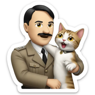 Hitler dancing with a cat sticker