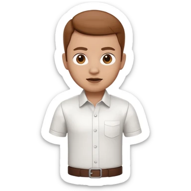 A 3D cartoon white shirt with a brown soil stain in the center, smooth fabric texture, bright lighting, realistic Memoji-style look. sticker