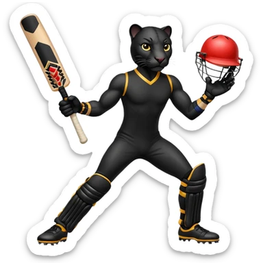 Panther in cricket sticker