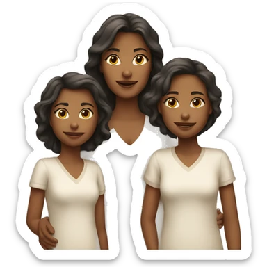mother with two daughters sticker