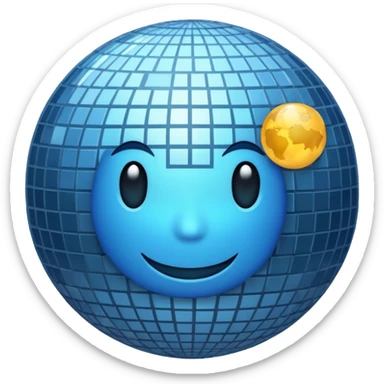 disco ball moon sticker