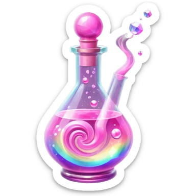 pink Magic Fantasy Potion, Glass Low Poly sticker