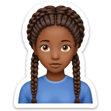 Black girl with realistic braids sticker