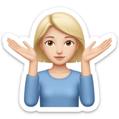 a girl taking her hands and coming from inwards to out  sticker