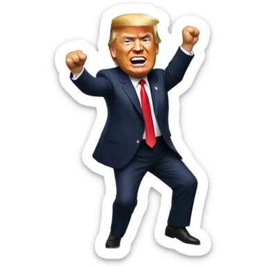 Trump doing the trump dance sticker