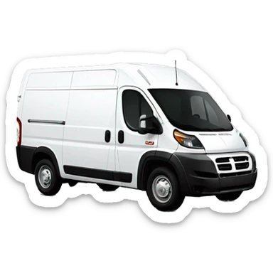 a white promaster van  sticker