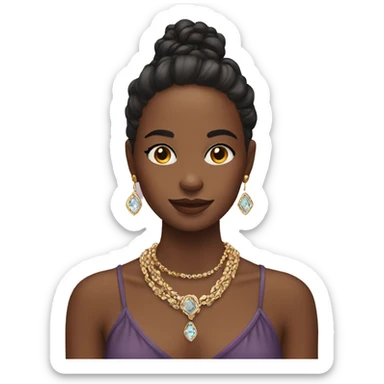 Girl with jewelry indoors sticker