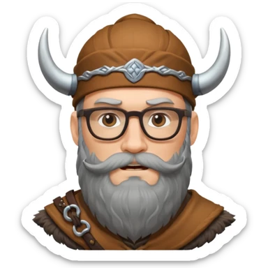Glasses-Wearing wild viking sticker
