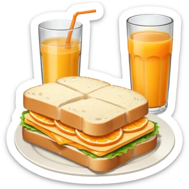 picnic sandwiche and juice sticker
