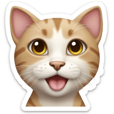 An adorable creamy brown cat giving an air kiss  sticker