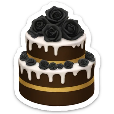 Cake with black roses sticker