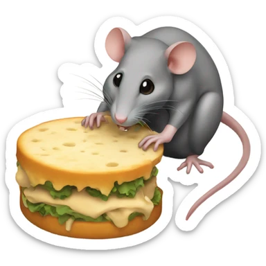 rat eating food sticker