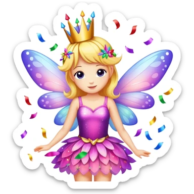 Beautiful Birthday Confetti fairy sticker