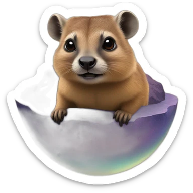 hyrax on a planet sticker