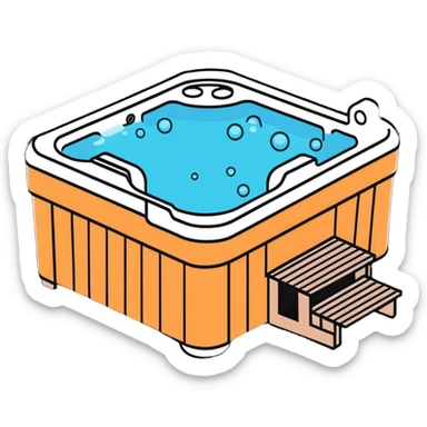 outdoor jacuzzi hot tub with bubbles sticker