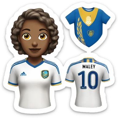 Jesse Maley female leeds united shirt and badge sticker
