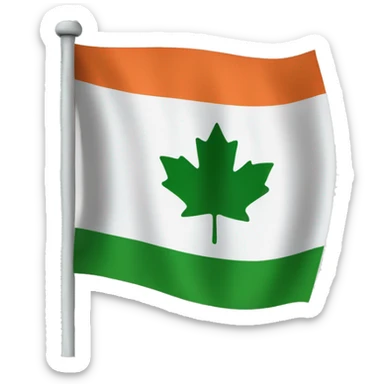 genrate flag with chinar/maple leaf in middle of kashmir  sticker