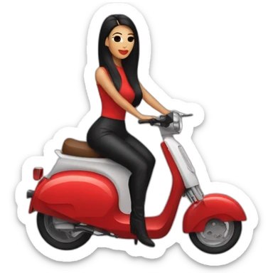 minimalist red moped with kim kardashian sticker