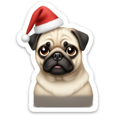Christmas pug  sticker