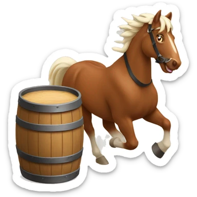 Horse running barrels  sticker