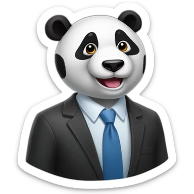 buissness man panda sticker