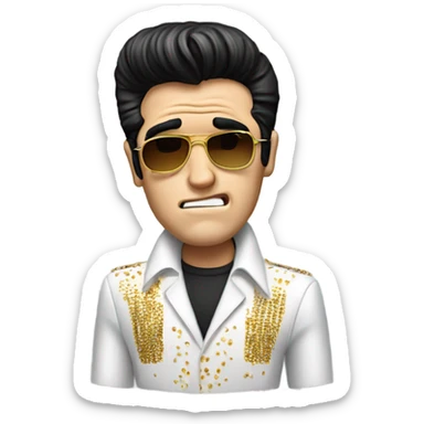 Elvis feeling sick sticker