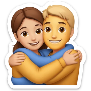 Two characters hugging each other warmly sticker